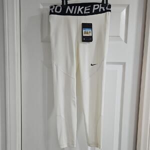 Nike Pro Cream Leggings with Black Accents